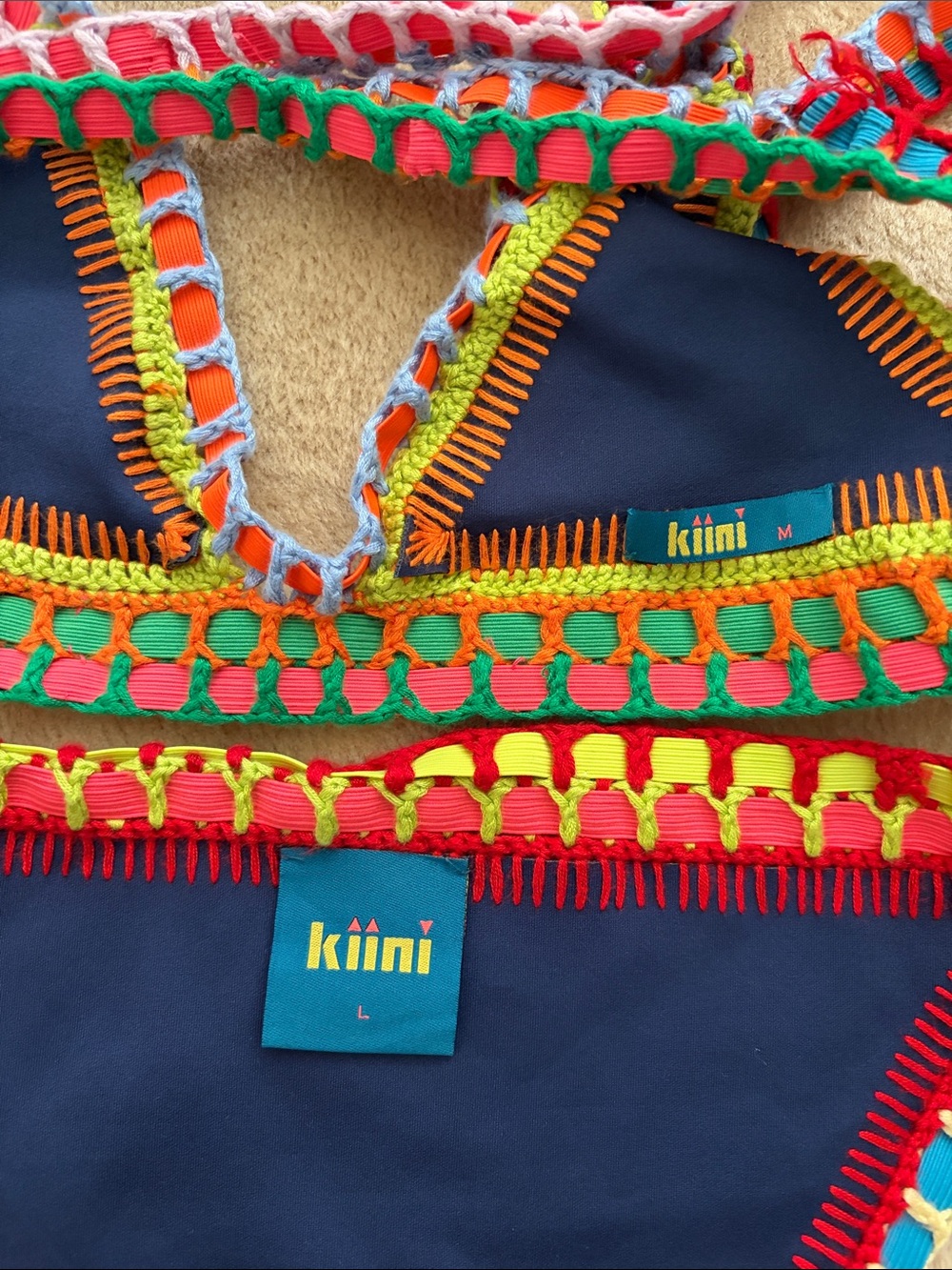 Kiini Navy Crochet-Trim Bikini - Multicolor Accent - Picture 3 of 3